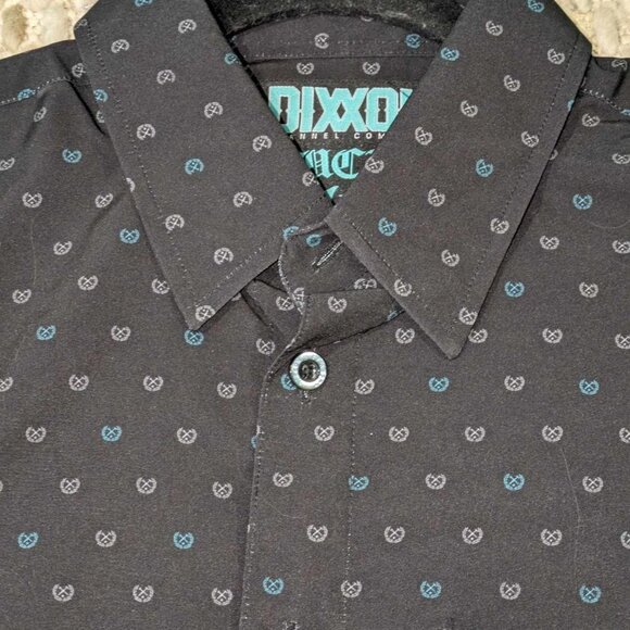 Dixxon Flannel Co shirt Lucky13 Mens L/XL short sleeve black button up-NWOT - Picture 3 of 12